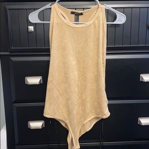 Tan open back bodysuit